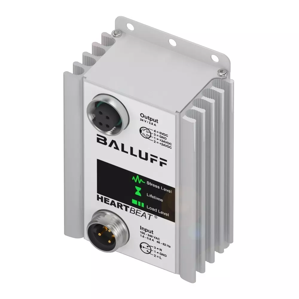 BALLUFF Heartbeat Power Supply Unit Flange Mount Aluminium 3.8 A 91.2 W, BAE00EP