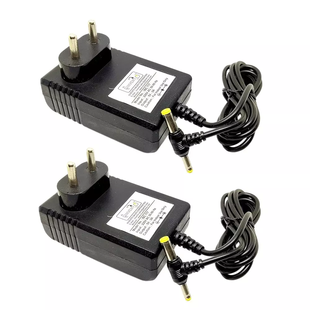 Invento DC Power Supply Adaptor 10 W Power 5 V/2 A Output Voltage/Current with 1 m Cable Length, ISC 717-X1 (Pack of 2 Pcs)