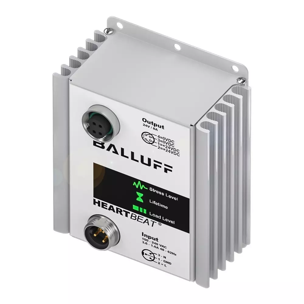 BALLUFF Heartbeat Power Supply Unit Flange Mount Aluminium 8 A 192 W, BAE00ET