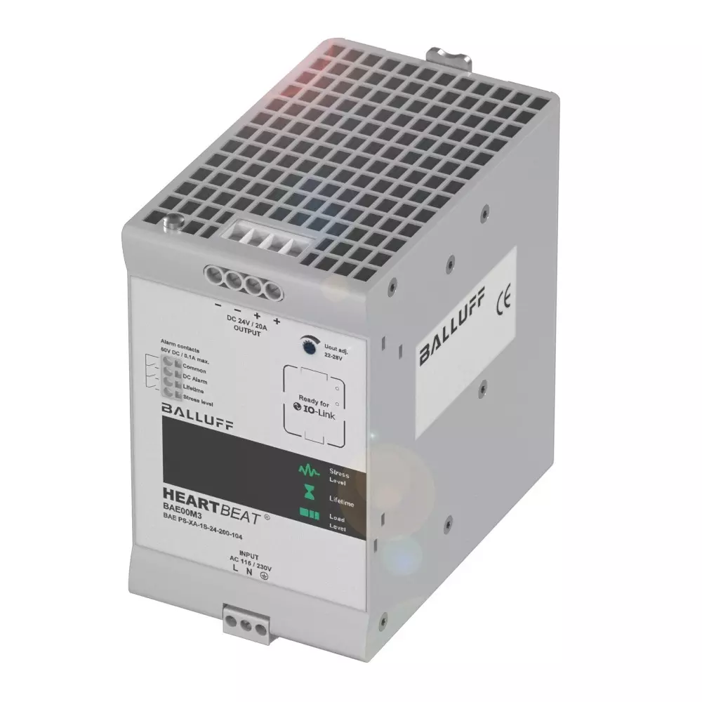 BALLUFF Heartbeat Power Supply Unit DIN Rail Mount Aluminium 20 A 720 W with IO-Link Interface, BAE00M3