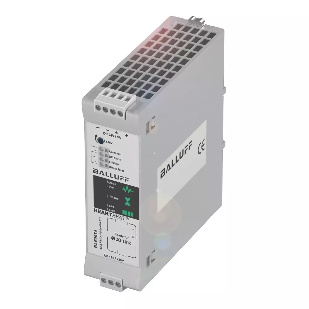 BALLUFF Heartbeat Power Supply Unit DIN Rail Mount Aluminium 5 A 120 W with IO-Link Interface, BAE00T4