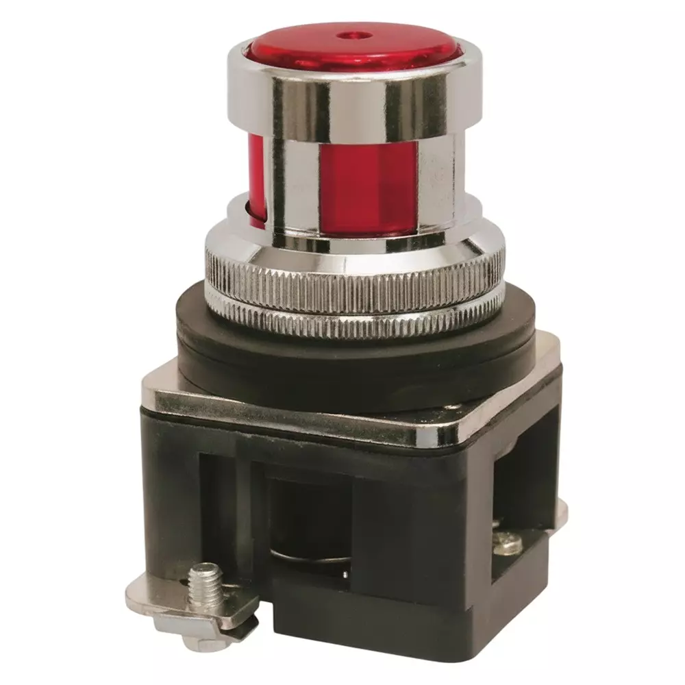Teknic Illuminated Flush Actuator With Led Bulb MCB15 24 VAC Red Bulb Color & Red Lens, ALF4LB