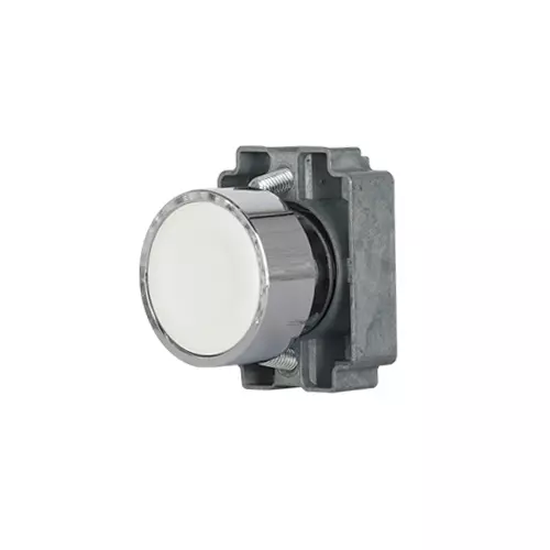 TNI 22.5 mm Cut Out Diameter Push Button Actuator with Metal Body, White Color and IP65 Protection Rating, AM22-W