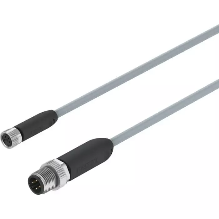 Festo Straight Male 4 way M8 to Straight Female 4 way M12 Actuator/Sensor Cable, 1 m, NEBA-M8G4-U-1-N-M12G4