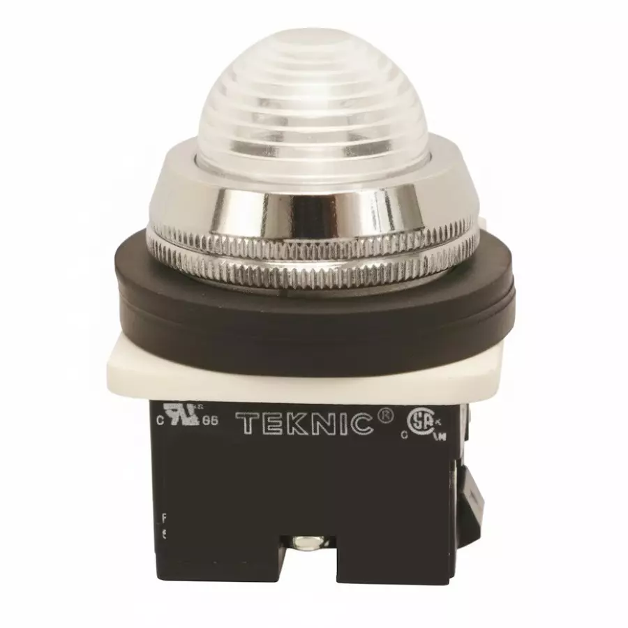 Teknic Illuminated Flush Actuator With Pilot Light 110 VAC White Bulb Color & Clear Lens, PLBR7L(S)