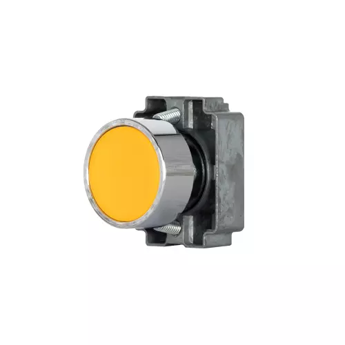 TNI 22.5 mm Cut Out Diameter Push Button Actuator with Metal Body, Yellow Color and IP65 Protection Rating, AM22-Y