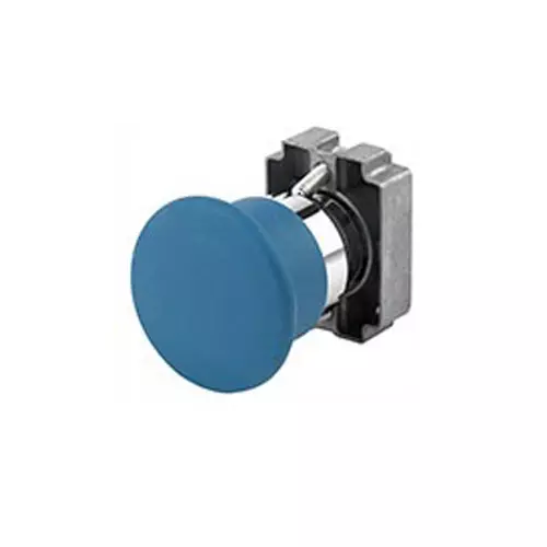 TNI Metal Mushroom Actuator Blue Color 22.5 mm Cut Out Diameter and 40 mm Latching, AM22-M40-B