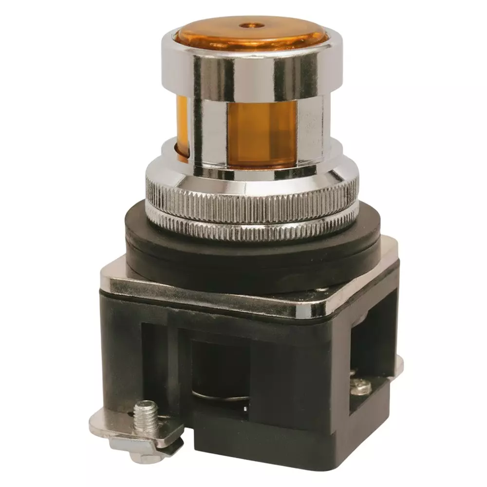 Teknic Illuminated Flush Actuator With Led Bulb MCB15 24 VAC Amber Bulb Color & Amber Lens, ALF5LB