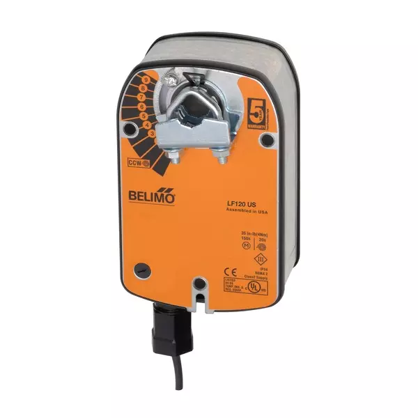 Belimo Mechanical Fail-Safe Damper Actuators 100 to 240 V AC 3.5 W Power Consumption Running, LF120 US