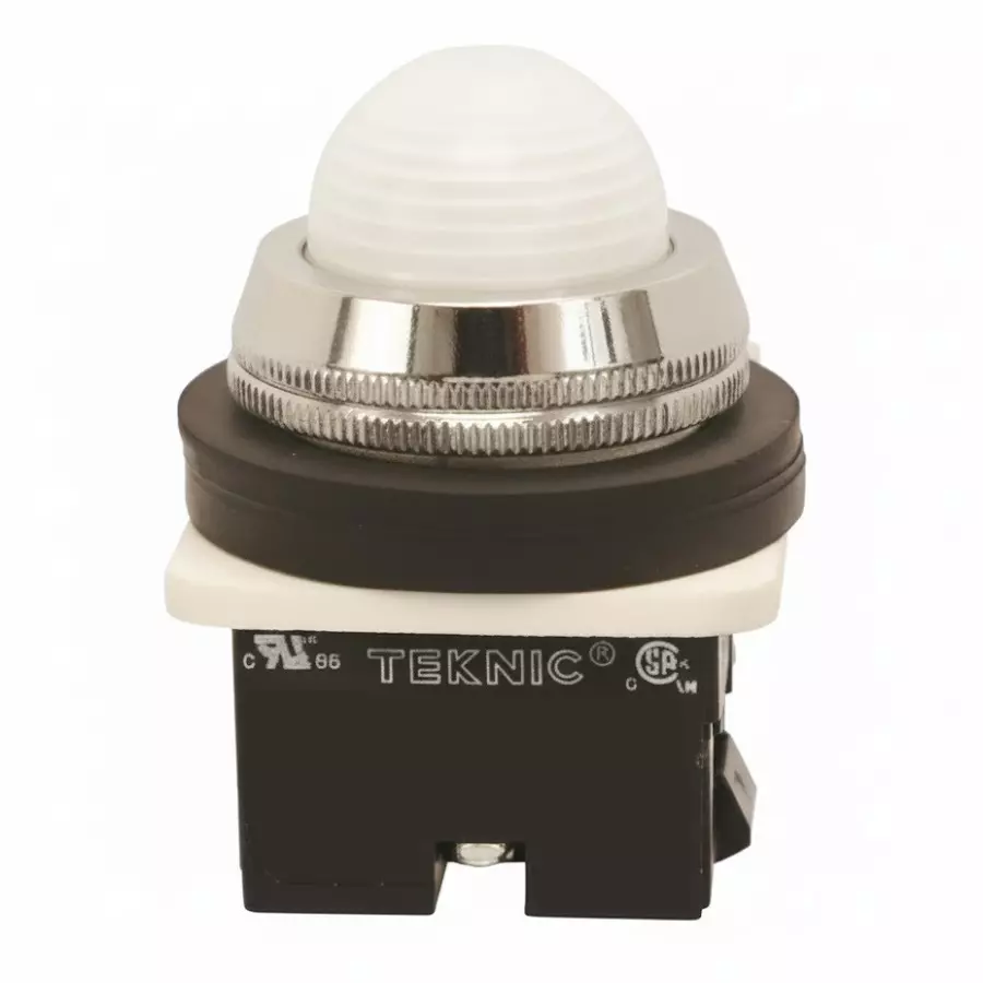 Teknic Illuminated Flush Actuator With Pilot Light 6 V White Bulb Color & White Lens, PLBR1L(S)