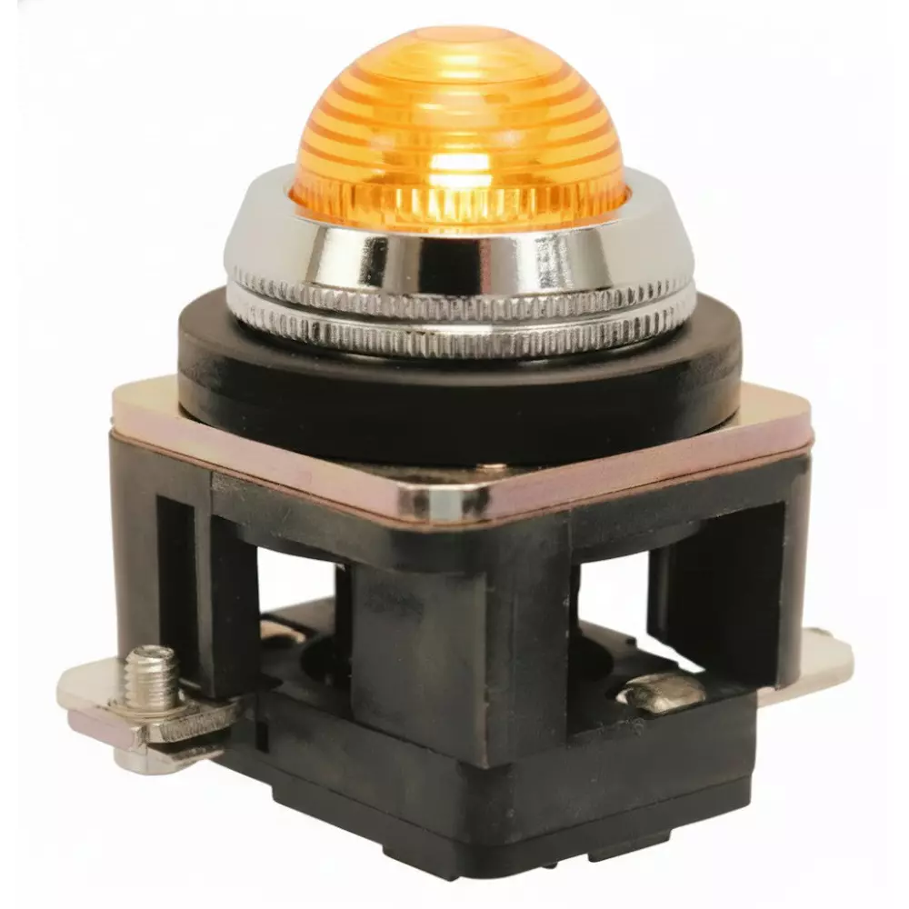 Teknic Illuminated Flush Actuator With Led Bulb MCB15 24 VAC Amber Bulb Color & Amber Lens, PLB5LB