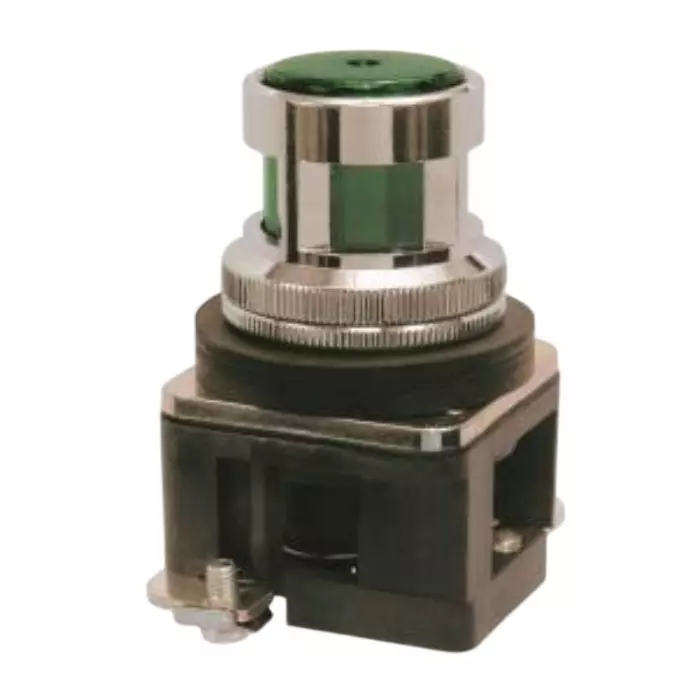 Teknic Illuminated Flush Actuator With Led Bulb MCB15 24 VDC Green Bulb Color & Green Lens, ALF3LB