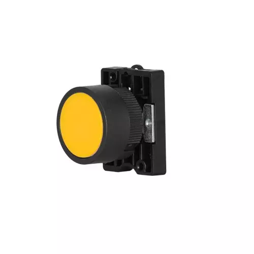 TNI Plastic Push Button Actuator Yellow Color 22.5 mm Cut Out Diameter and IP65 Rating, AP22-Y