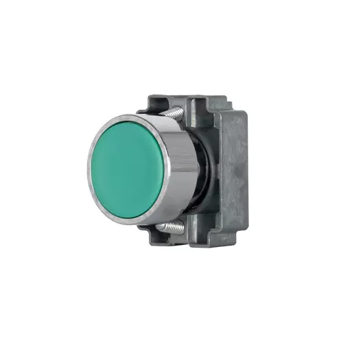 TNI 22.5 mm Cut Out Diameter Push Button Actuator with Metal Body, Green Color and IP65 Protection Rating, AM22-G