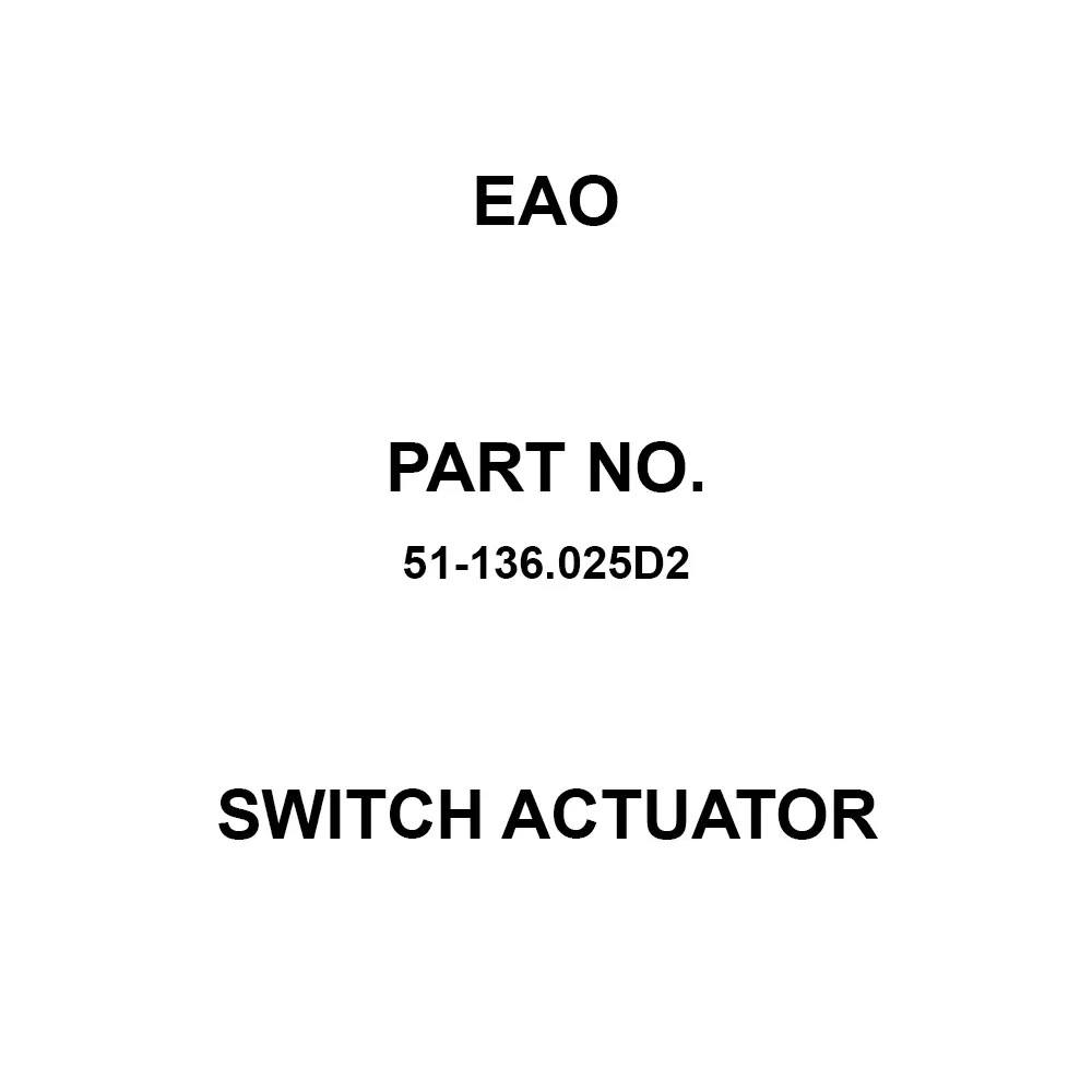 EAO Rest-Maintained Switch Actuator Black Color, 51-136.025D2