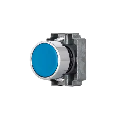 TNI 22.5 mm Cut Out Diameter Push Button Actuator with Metal Body, Blue Color and IP65 Protection Rating, AM22-B
