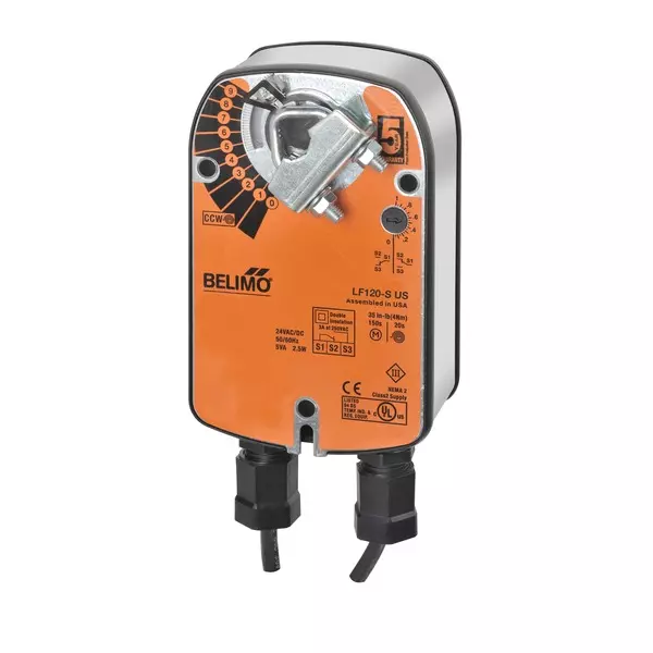 Belimo Mechanical Fail-Safe Damper Actuators 100 to 240 V AC 3.5 W Power Consumption Running, LF120-S US