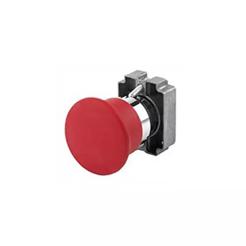 TNI Metal Mushroom Actuator Red Color 22.5 mm Cut Out Diameter and 40 mm Latching, AM22-M40-R