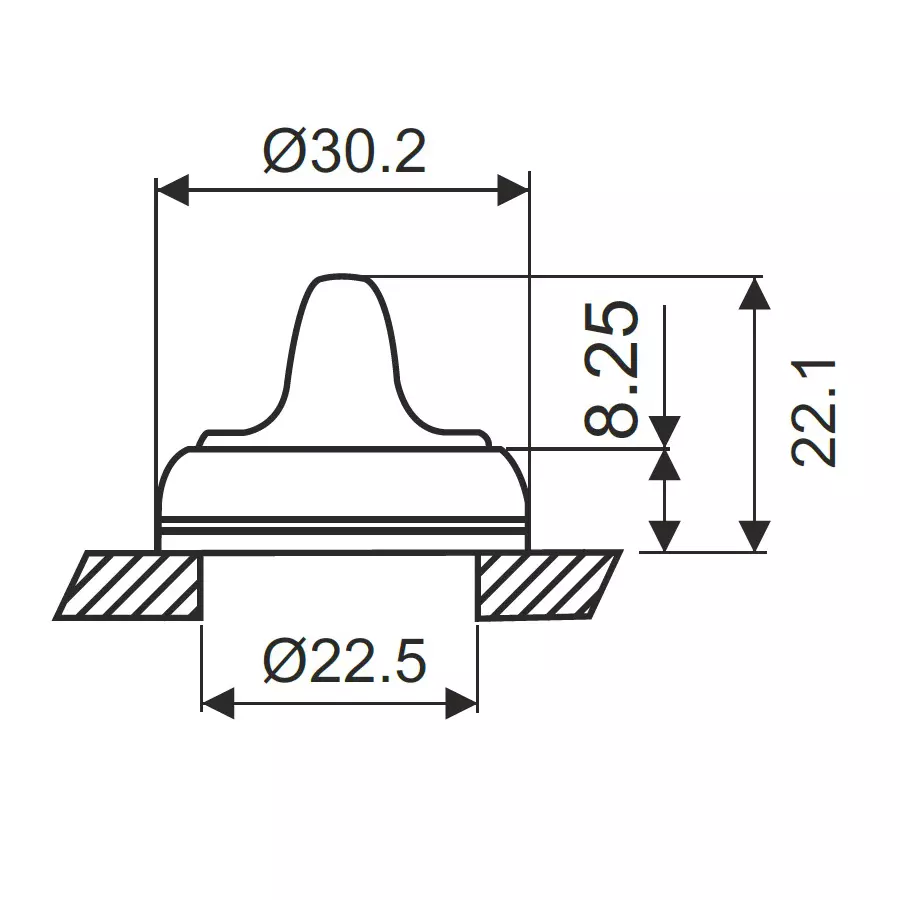Salzer Gen Next Amber Selector Actuator with LED holder 12 VAC/DC, EG03SKLA012C