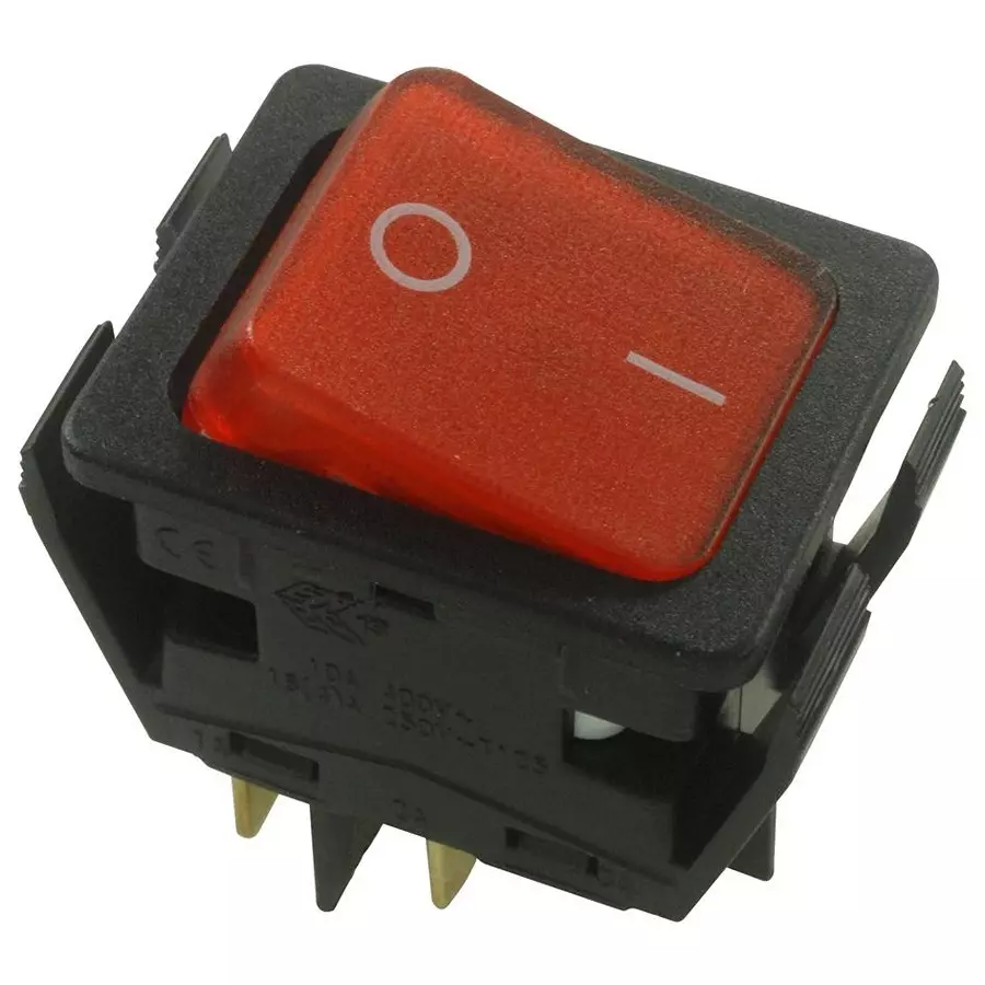 ARCOLECTRIC (BULGIN LIMITED) SWITCH, DPST, RED ILL, I/O, SPLASHPROOF, C6053ALNAE