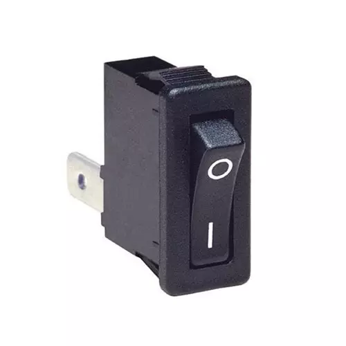 BULGIN LIMITED Standard Rocker Switch Non-Illuminated Quick Connect Termination 10 Amp Rocker Actuator, C1250APAAB