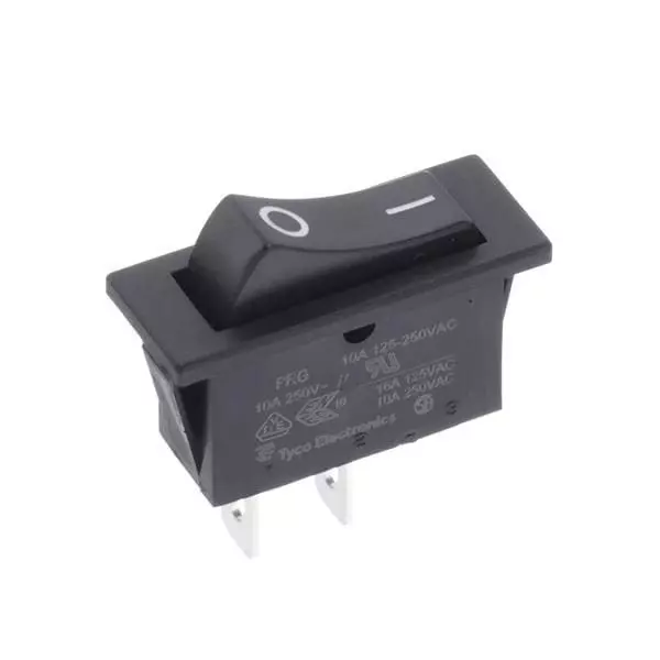 TE CONNECTIVITY Rocker Switch Non-Illuminated, PRGSA1-16F-BB0BW