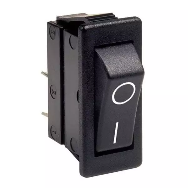 BULGIN LIMITED Standard Rocker Switch Non-Illuminated Quick Connect Termination 16 Amp Rocker Actuator, C1500WABB