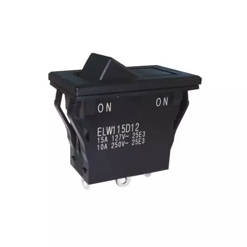 NIDEC COMPONENTS Sealed Miniature Rocker Switch Non-Illuminated Solder Lug Termination 15 Amp Rocker Actuator, ELW115D12