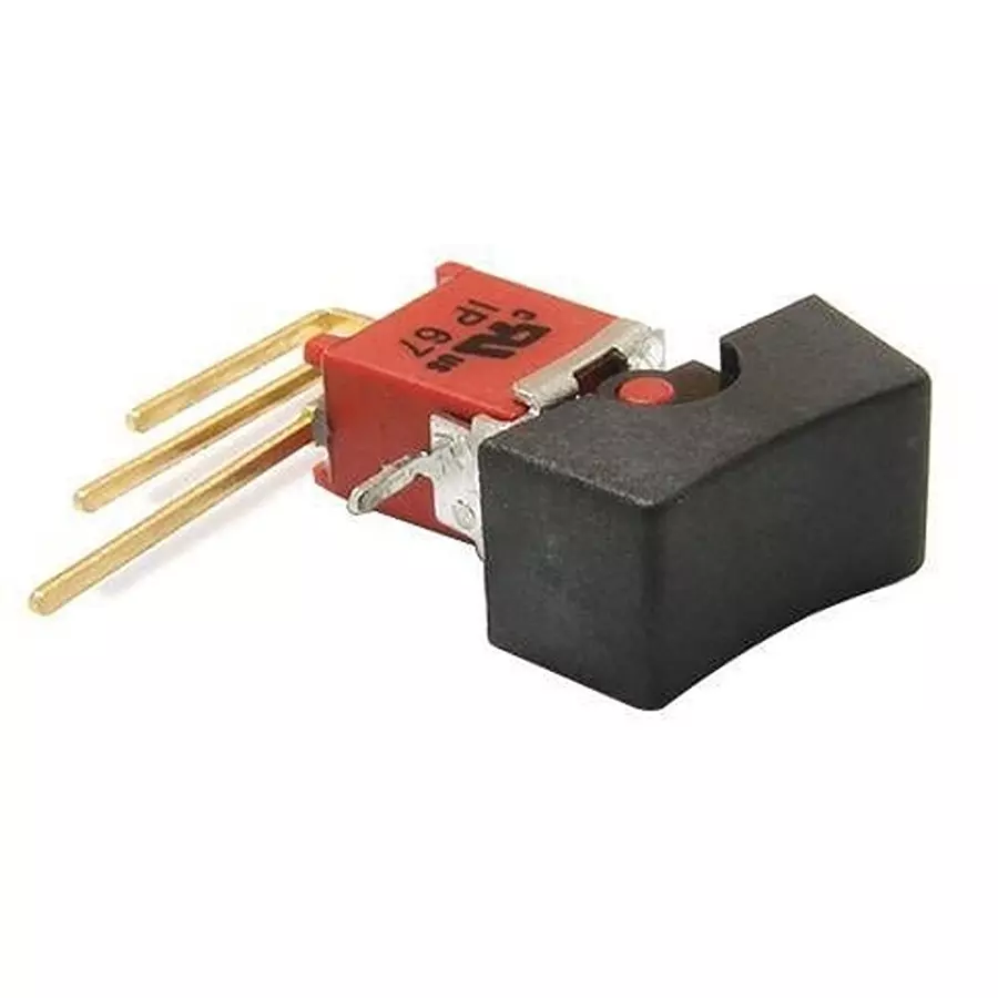 E-SWITCH Subminiature Rocker Switch Non-Illuminated Solder Lug Termination 3 Amp Rocker Actuator 28 V DC, 400AWMSP4R1BLKM1QE