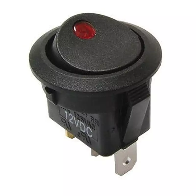 E-SWITCH Power Rocker Switch Non-Illuminated Quick Connect Termination 100 mA, 125 mA Rocker Actuator, RR11131100