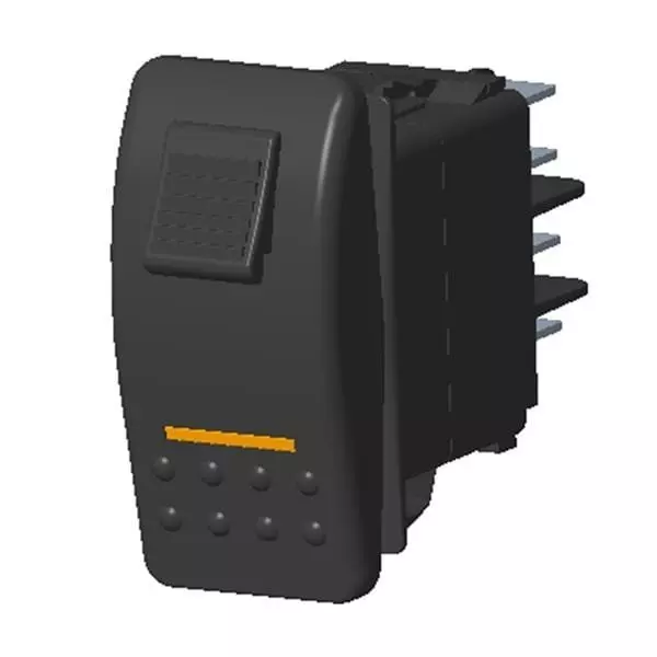 CARLING TECHNOLOGIES Sealed Rocker Switch Non-Illuminated 15 Amp Rocker Actuator 24 V DC DPDT Panel Mount, VLBBUDDC-00000-000