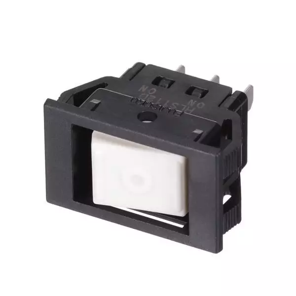 NIDEC COMPONENTS Miniature Rocker Switch Non-Illuminated Quick Connect Termination 6 V DC, HLS112D