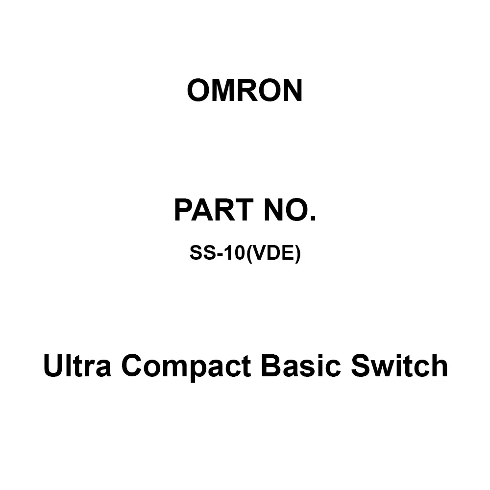 Omron Ultra Compact Basic Switch Solder Terminal Type, SS-10(VDE)