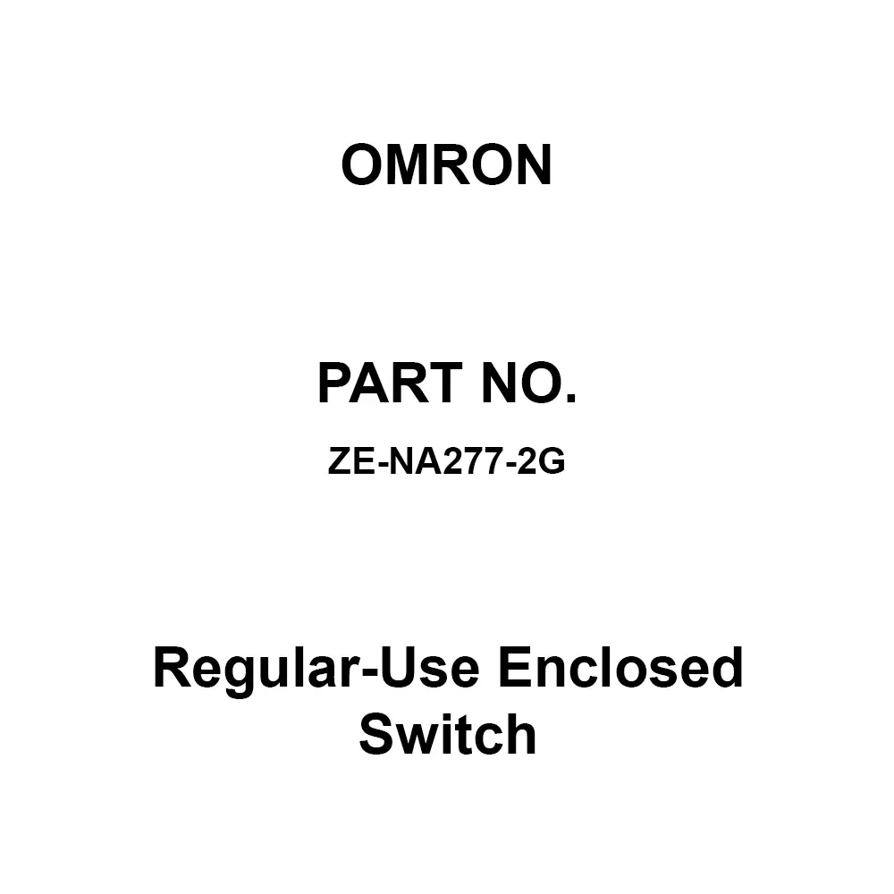 Omron Regular-Use Enclosed Switch 100 mΩ Or More with DC 500 V Mega, ZE-NA277-2G