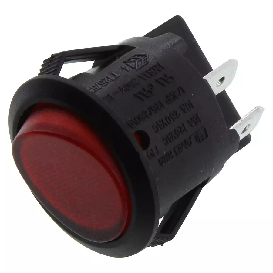 E-SWITCH ROCKER SWITCH, DPST, 15A, 125VAC, PANEL, RRA12C1000-116.