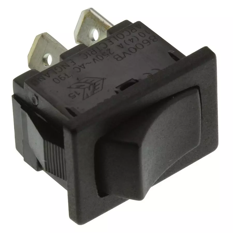 ARCOLECTRIC (BULGIN LIMITED) SWITCH, ROCKER, SPST, 16A, 250VAC, BLACK, H8600VBBB.