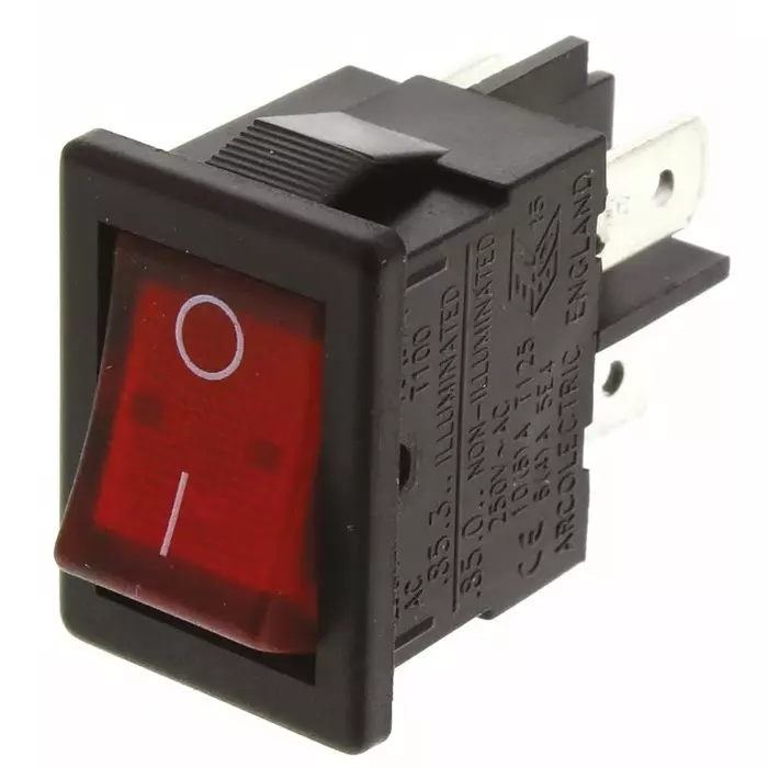 ARCOLECTRIC (BULGIN LIMITED) Illuminated DPST On-Off Rocker Switch Panel Mount, H8553VBNACB
