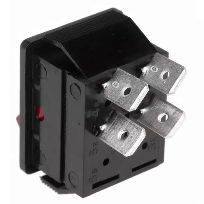ARCOLECTRIC (BULGIN LIMITED) Illuminated DPST On-Off Rocker Switch Panel Mount, C1353VQNAM