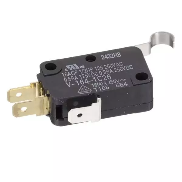 OMRON ELECTRONIC COMPONENTS Chassis Mount Basic Switch SPDT 250 V AC Quick Connect Termination 600 mA, 16 A, V-164-1C26