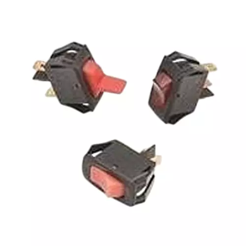 CARLING TECHNOLOGIES Rocker Switch Illuminated Quick Connect Termination 10 Amp Rocker Actuator 30 V DC, LRA511-CR-B/018V