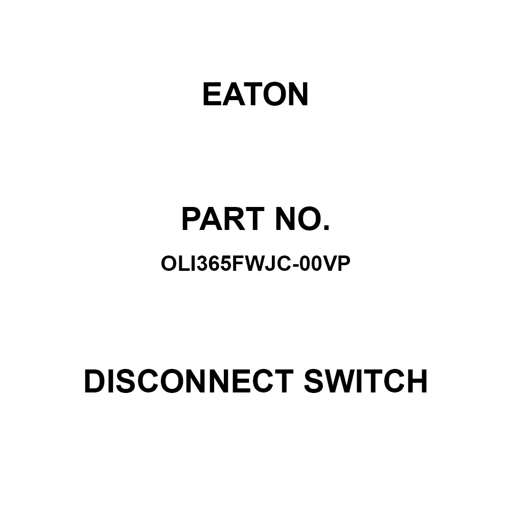 EATON Fused Disconnect Disconnect Switch Flange Mount 400 Amp, OLI365FWJC-00VP