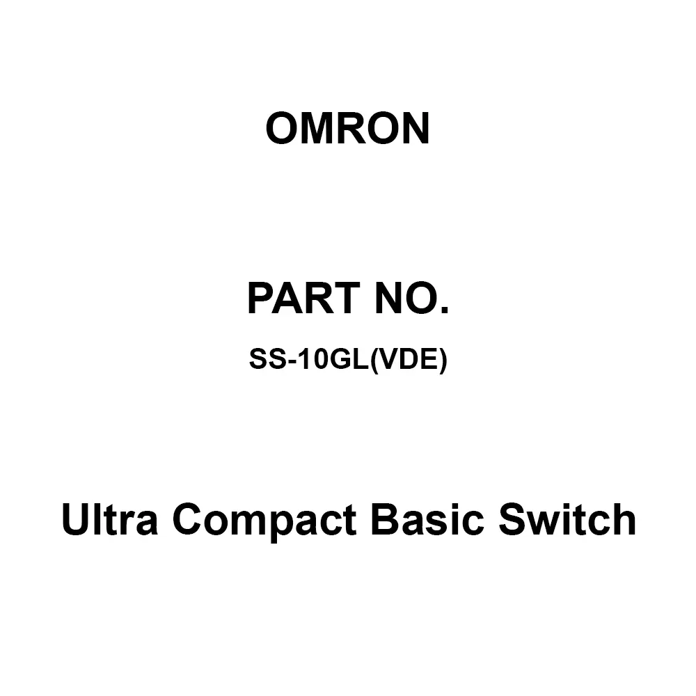 Omron Ultra Compact Basic Switch Solder Terminal Type, SS-10GL(VDE)