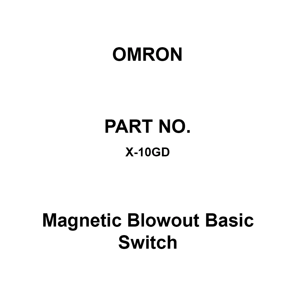 Omron Magnetic Blowout Basic Switch 100 mΩ Or More with DC 500 V Mega, X-10GD