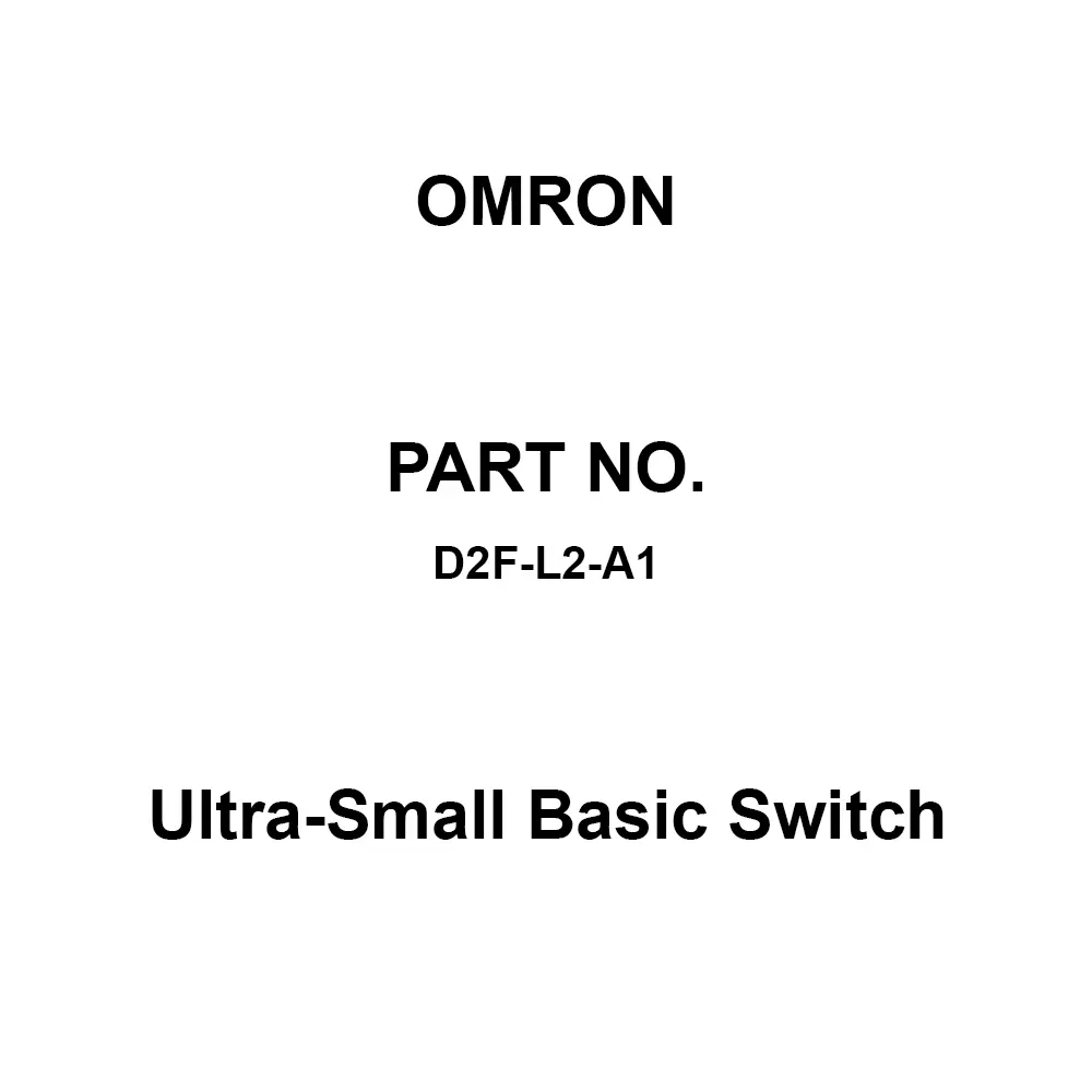 Omron Ultra-Small Basic Switch 100 mΩ or More with DC 500 V, D2F-L2-A1