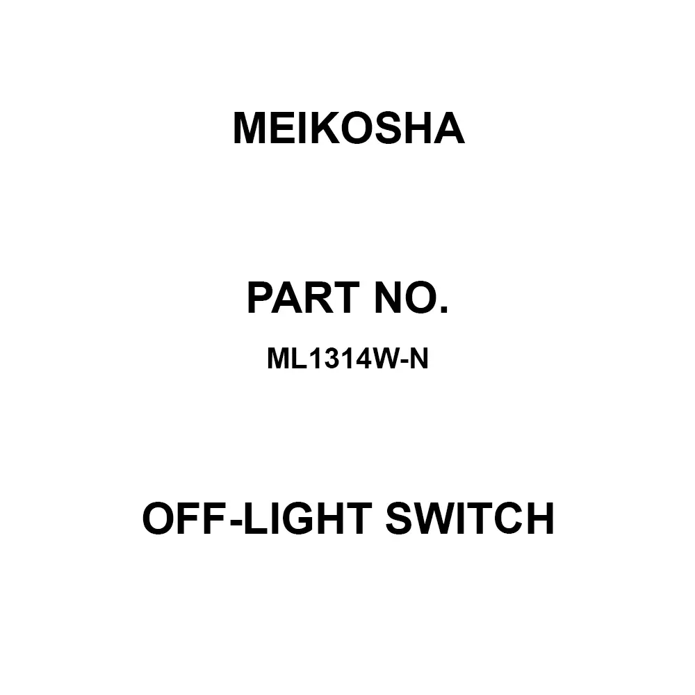Meikosha Off-Light Switch 100 V Rated Voltage 15 Amp Current, ML1314W-N