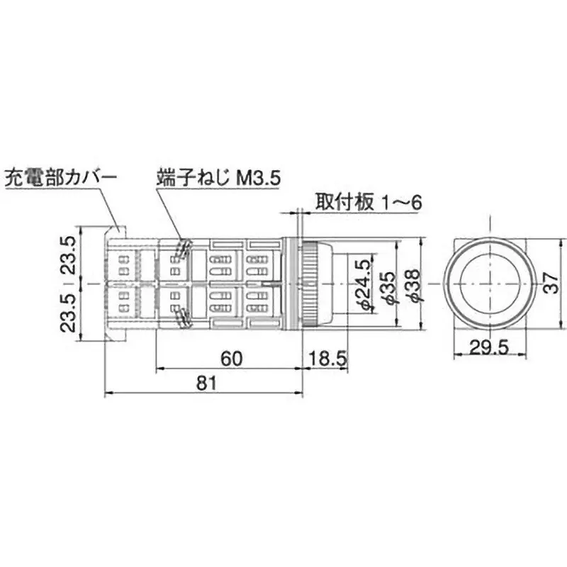 MARUYASU DENGYO Projection Type Switch 100 mohm or more (500 V) Insulation Resistance, A30PTH11H