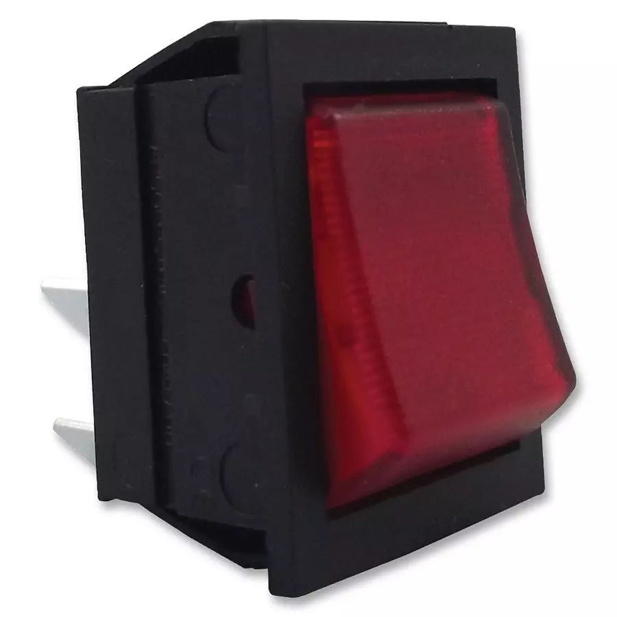 ARCOLECTRIC (BULGIN LIMITED) SWITCH, ROCKER, DPST, HI INRUSH, RED, C1353ALNAE