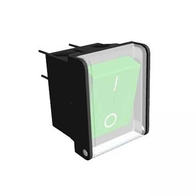 BULGIN LIMITED High Inrush Switch Illuminated Quick Connect Termination 16 Amp Rocker Actuator 24 V DC, C1353AHBG2-602AW-C