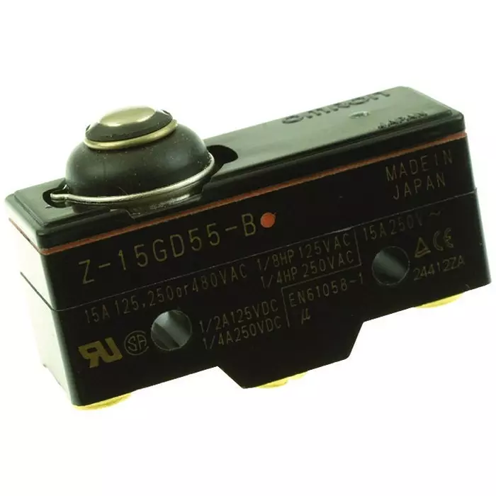 OMRON INDUSTRIAL AUTOMATION Micro Sw, Spring Plunger, Spdt, 15A 250V, Z-15Gd55-B