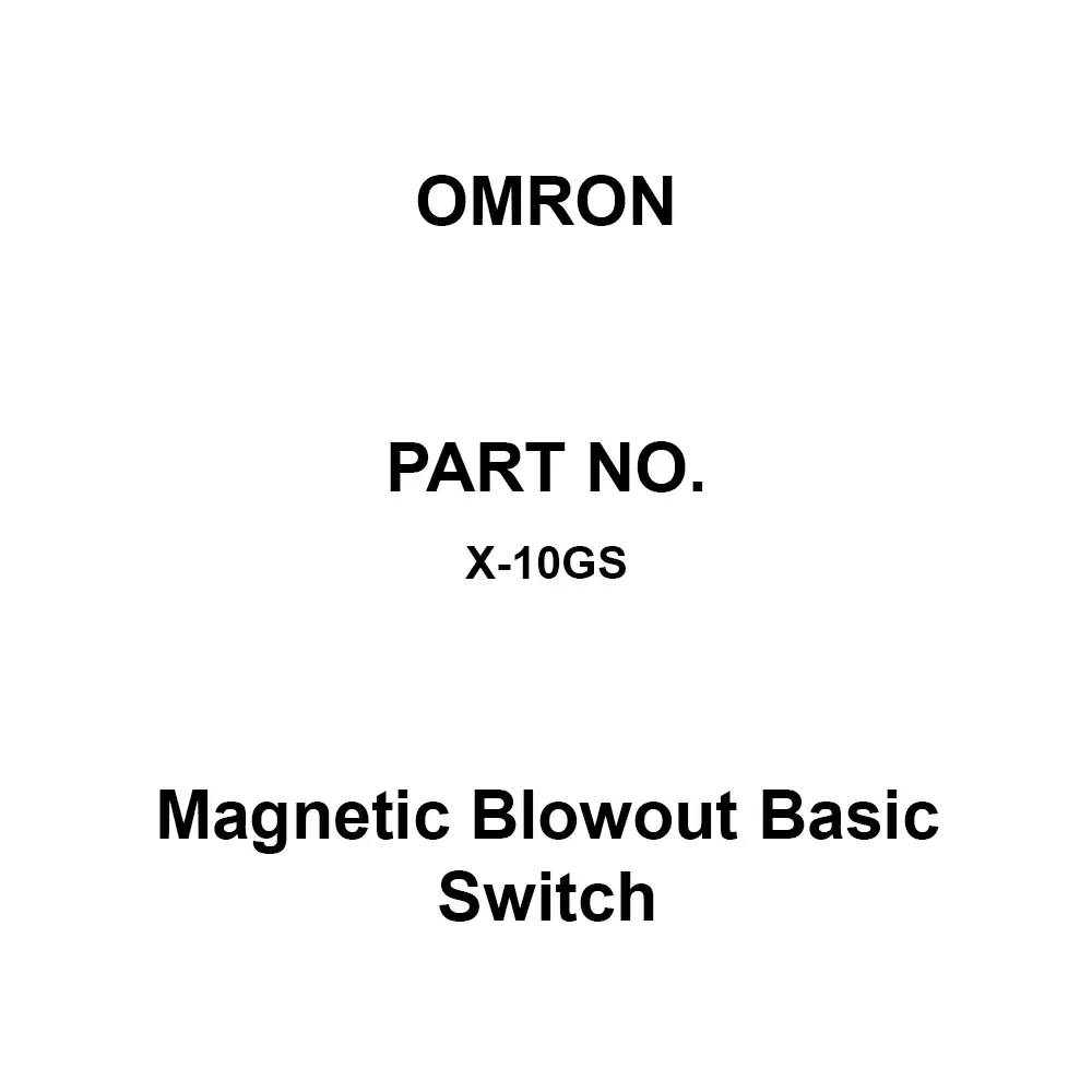 Omron Magnetic Blowout Basic Switch 100 mΩ Or More with DC 500 V Mega, X-10GS